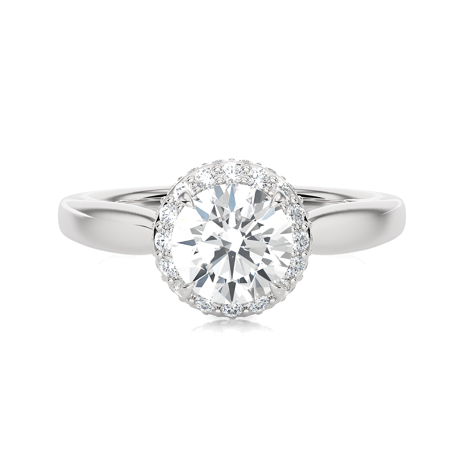 1 3/8 ctw Round Lab Grown Diamond Halo Engagement Ring