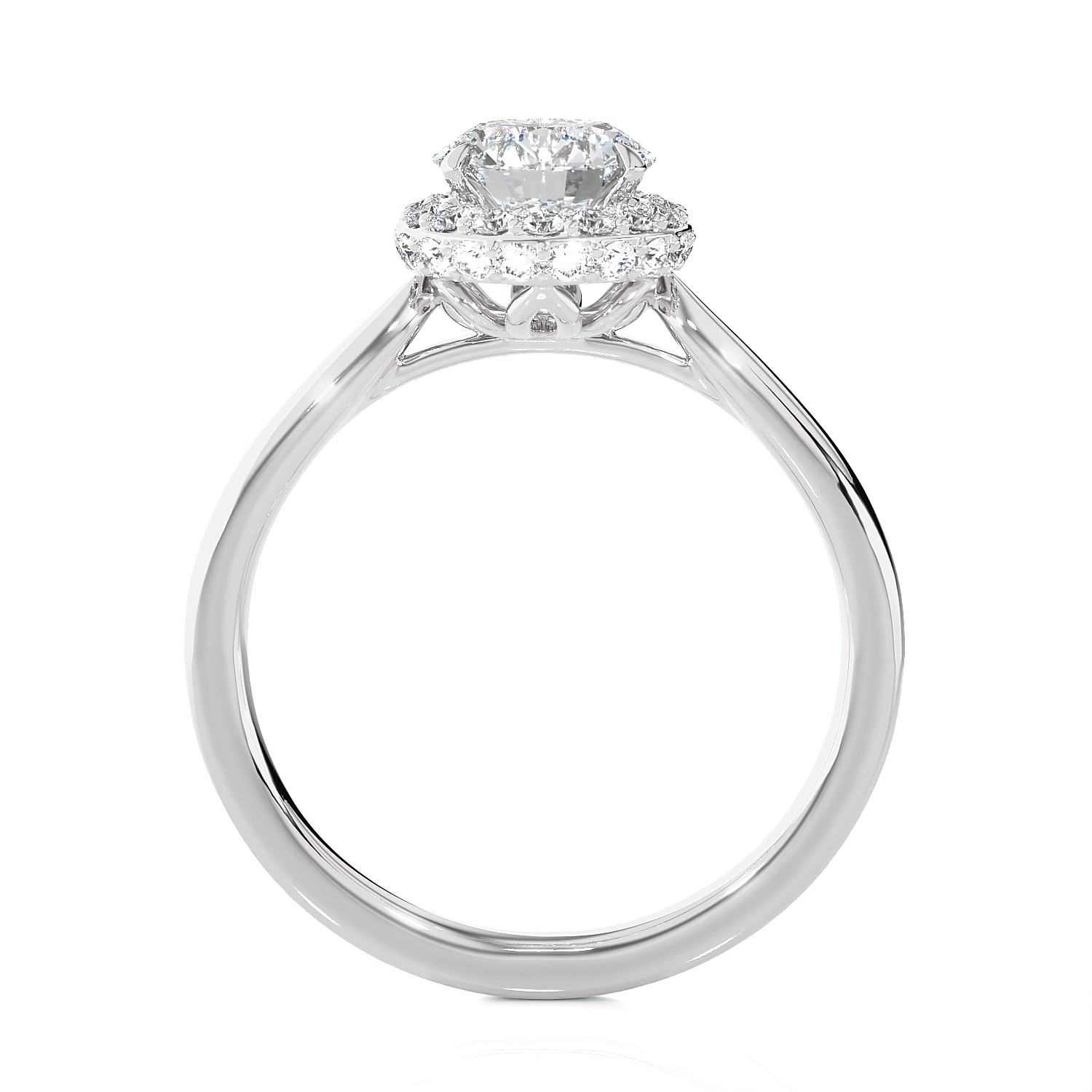 1 3/8 ctw Round Lab Grown Diamond Halo Engagement Ring