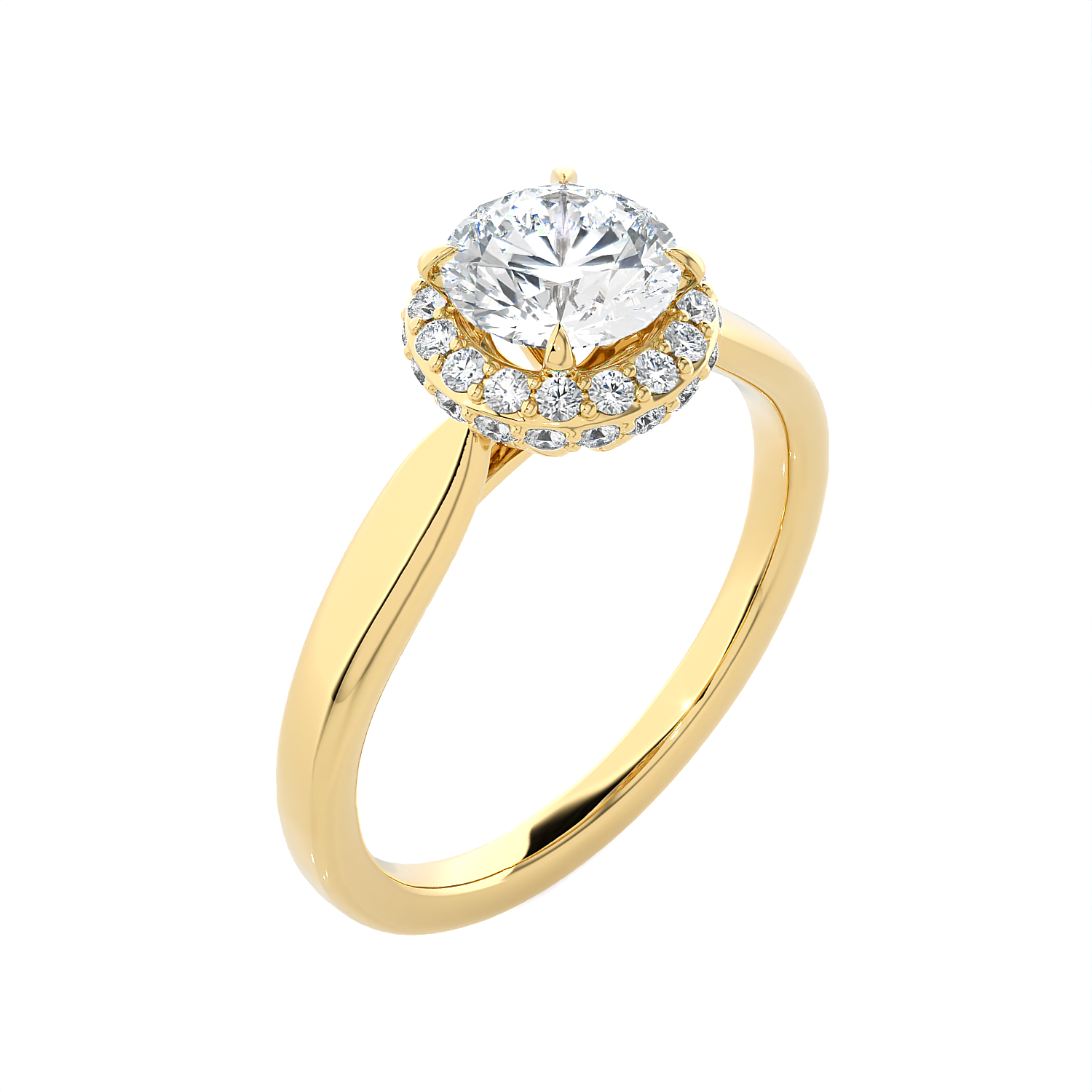 1 3/8 ctw Round Lab Grown Diamond Halo Engagement Ring