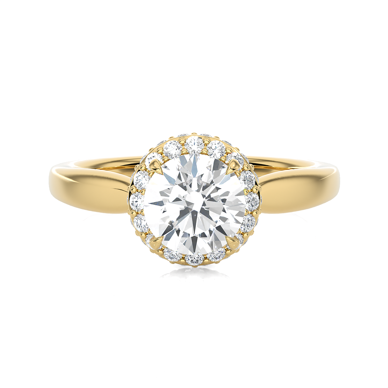 1 3/8 ctw Round Lab Grown Diamond Halo Engagement Ring