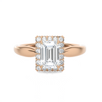 Emerald-Cut Lab Grown Diamond Halo Engagement Ring