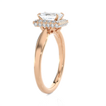 Emerald-Cut Lab Grown Diamond Halo Engagement Ring