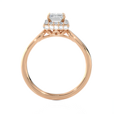 Emerald-Cut Lab Grown Diamond Halo Engagement Ring