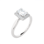 Emerald-Cut Lab Grown Diamond Halo Engagement Ring