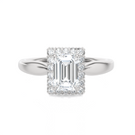 Emerald-Cut Lab Grown Diamond Halo Engagement Ring