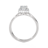 Emerald-Cut Lab Grown Diamond Halo Engagement Ring