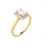 Emerald-Cut Lab Grown Diamond Halo Engagement Ring