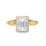 Emerald-Cut Lab Grown Diamond Halo Engagement Ring