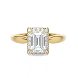Emerald-Cut Lab Grown Diamond Halo Engagement Ring