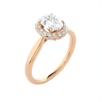 1 1/3 ctw Oval Lab Grown Diamond Halo Engagement Ring