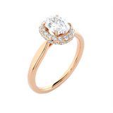 1 1/3 ctw Oval Lab Grown Diamond Halo Engagement Ring