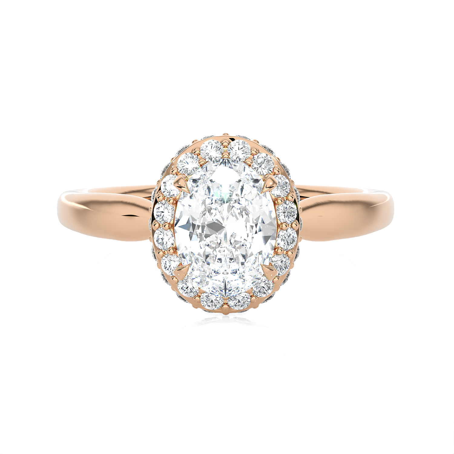 1 1/3 ctw Oval Lab Grown Diamond Halo Engagement Ring