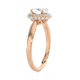 1 1/3 ctw Oval Lab Grown Diamond Halo Engagement Ring