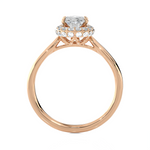 1 1/3 ctw Oval Lab Grown Diamond Halo Engagement Ring