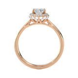 1 1/3 ctw Oval Lab Grown Diamond Halo Engagement Ring