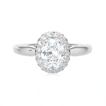 1 1/3 ctw Oval Lab Grown Diamond Halo Engagement Ring