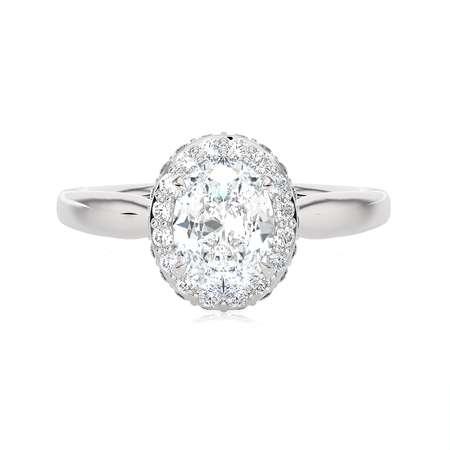 1 1/3 ctw Oval Lab Grown Diamond Halo Engagement Ring