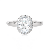 1 1/3 ctw Oval Lab Grown Diamond Halo Engagement Ring