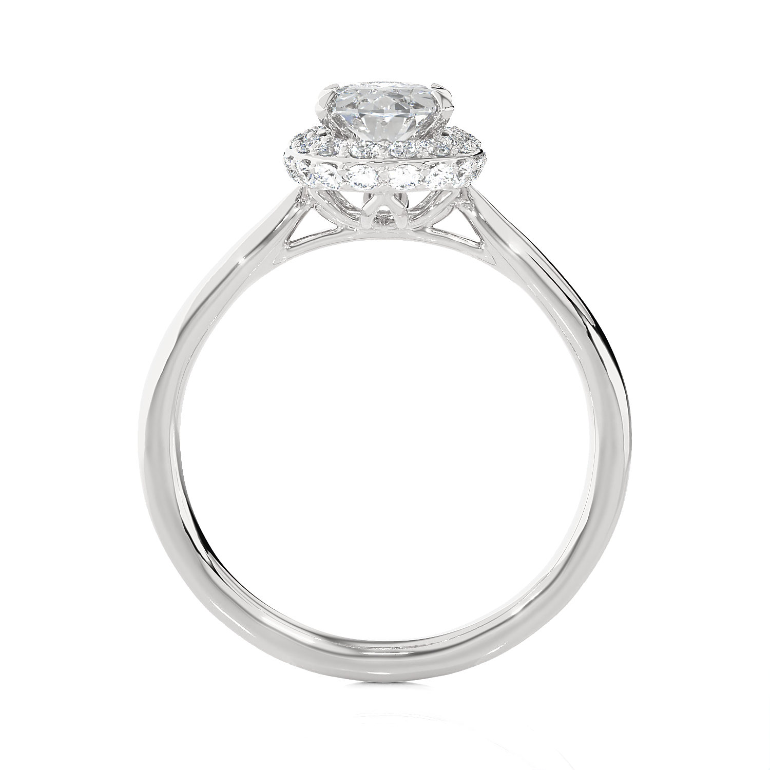 1 1/3 ctw Oval Lab Grown Diamond Halo Engagement Ring