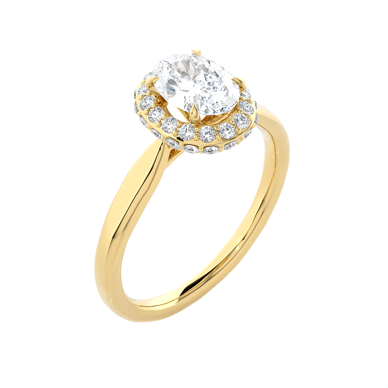 1 1/3 ctw Oval Lab Grown Diamond Halo Engagement Ring