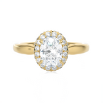 1 1/3 ctw Oval Lab Grown Diamond Halo Engagement Ring