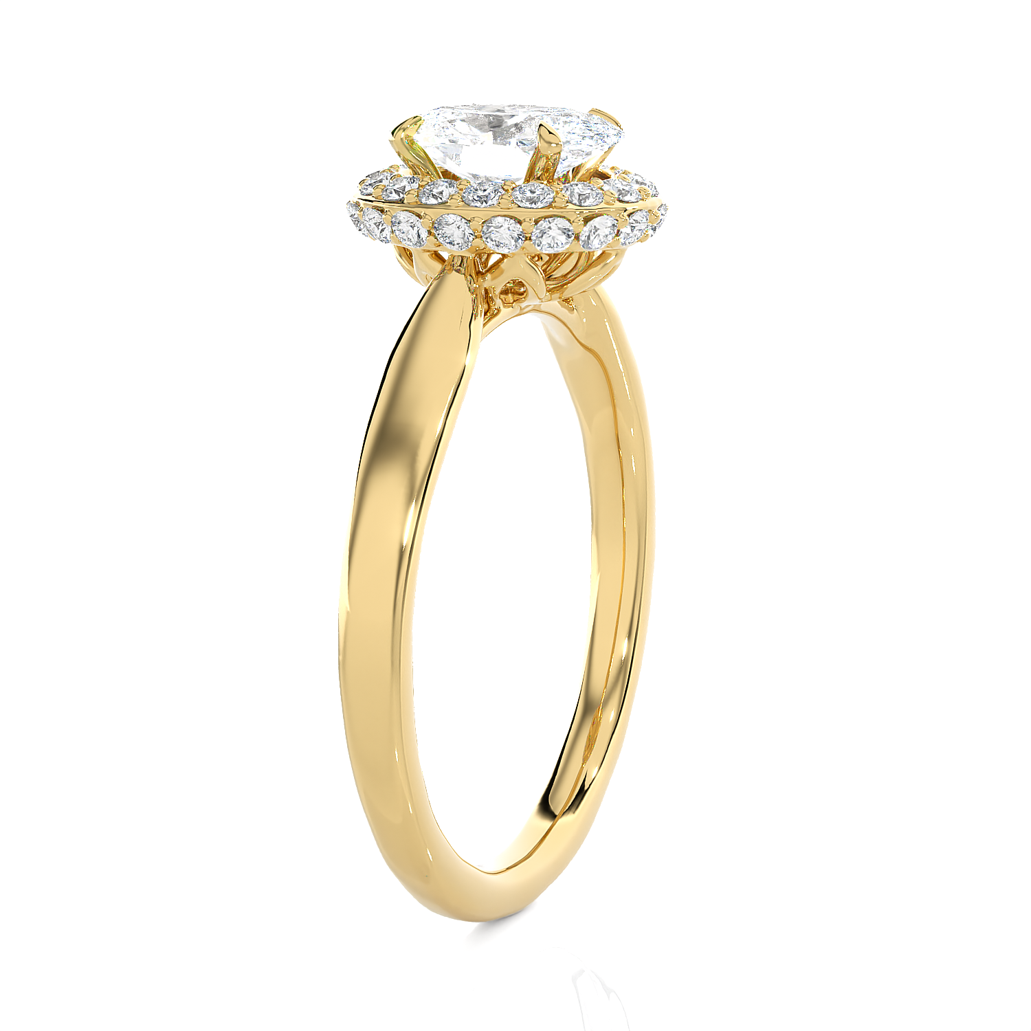 1 1/3 ctw Oval Lab Grown Diamond Halo Engagement Ring