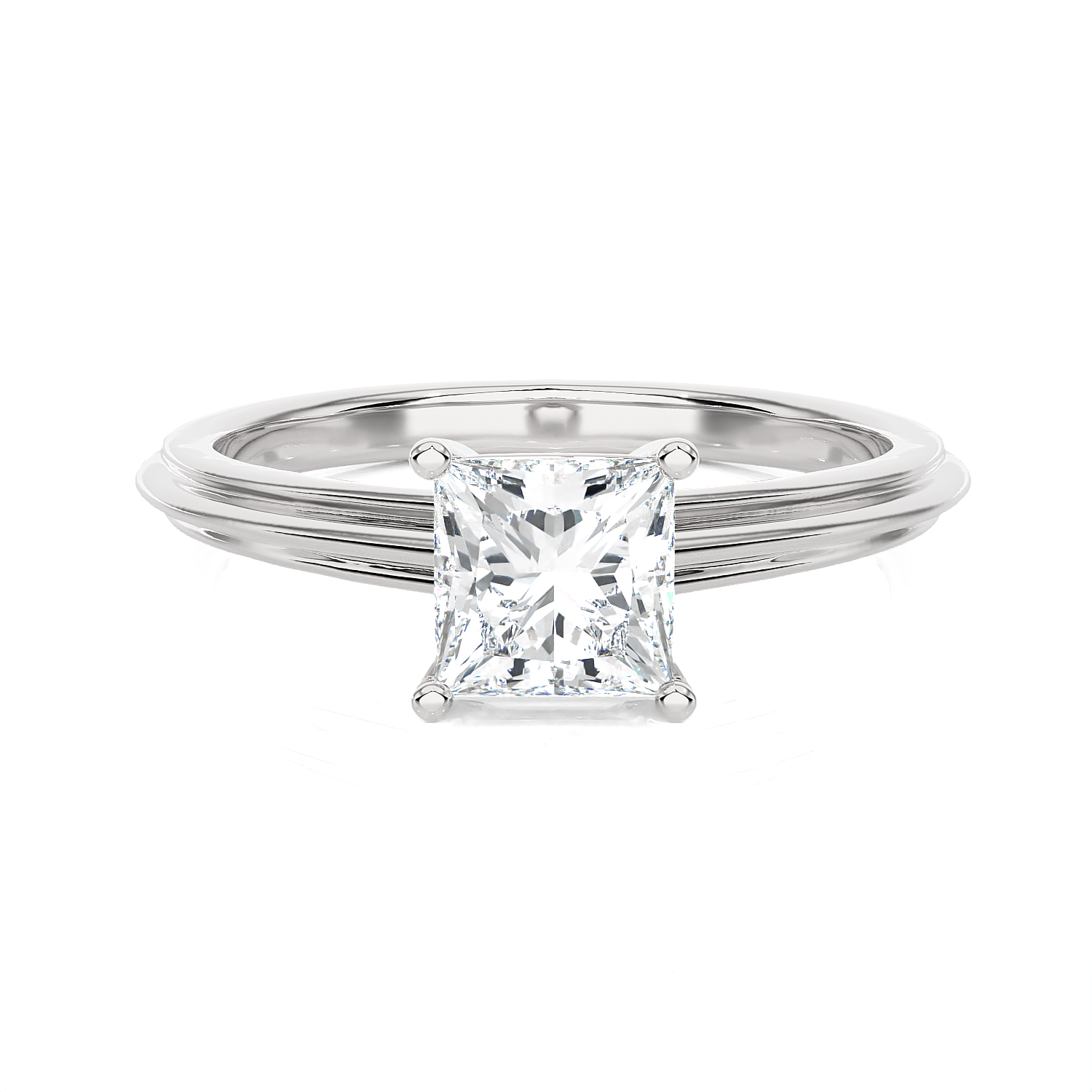 1 ctw Princess-Cut Lab Grown Diamond Solitaire Engagement Ring