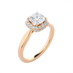 1 1/2 ctw Princess-Cut Lab Grown Diamond Halo Engagement Ring