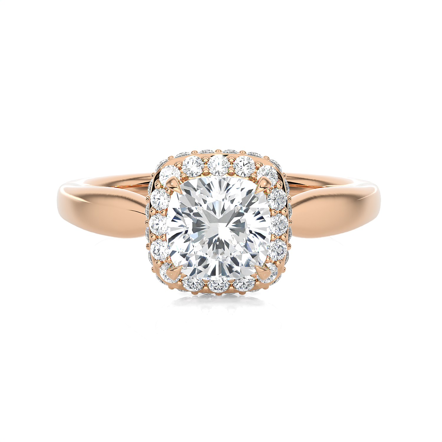 1 1/2 ctw Princess-Cut Lab Grown Diamond Halo Engagement Ring
