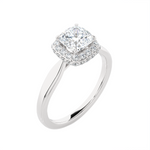 1 1/2 ctw Princess-Cut Lab Grown Diamond Halo Engagement Ring