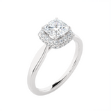 1 1/2 ctw Princess-Cut Lab Grown Diamond Halo Engagement Ring