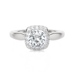 1 1/2 ctw Princess-Cut Lab Grown Diamond Halo Engagement Ring