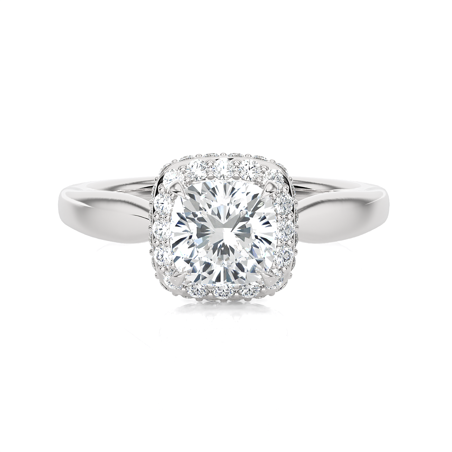1 1/2 ctw Princess-Cut Lab Grown Diamond Halo Engagement Ring