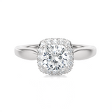 1 1/2 ctw Princess-Cut Lab Grown Diamond Halo Engagement Ring