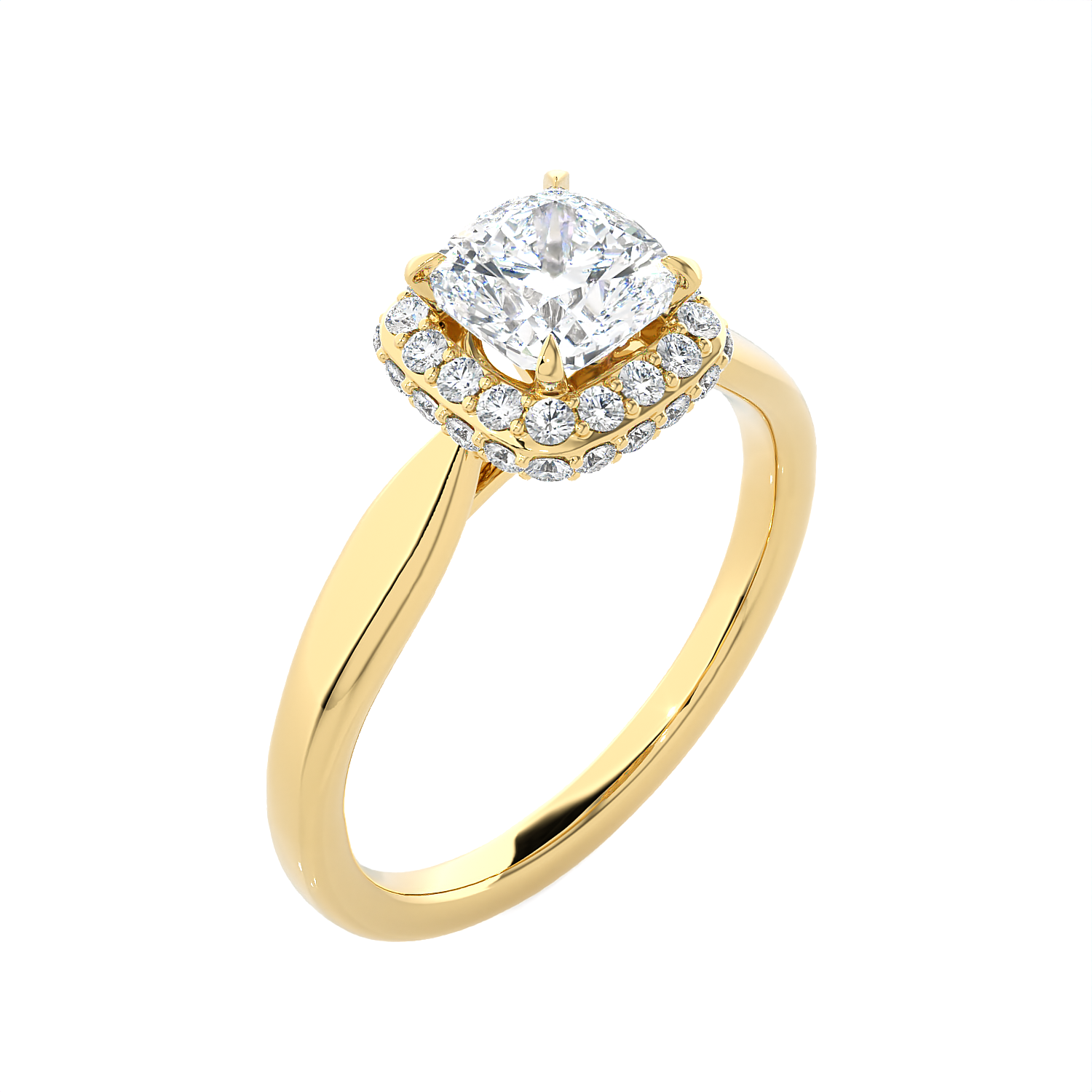 1 1/2 ctw Princess-Cut Lab Grown Diamond Halo Engagement Ring