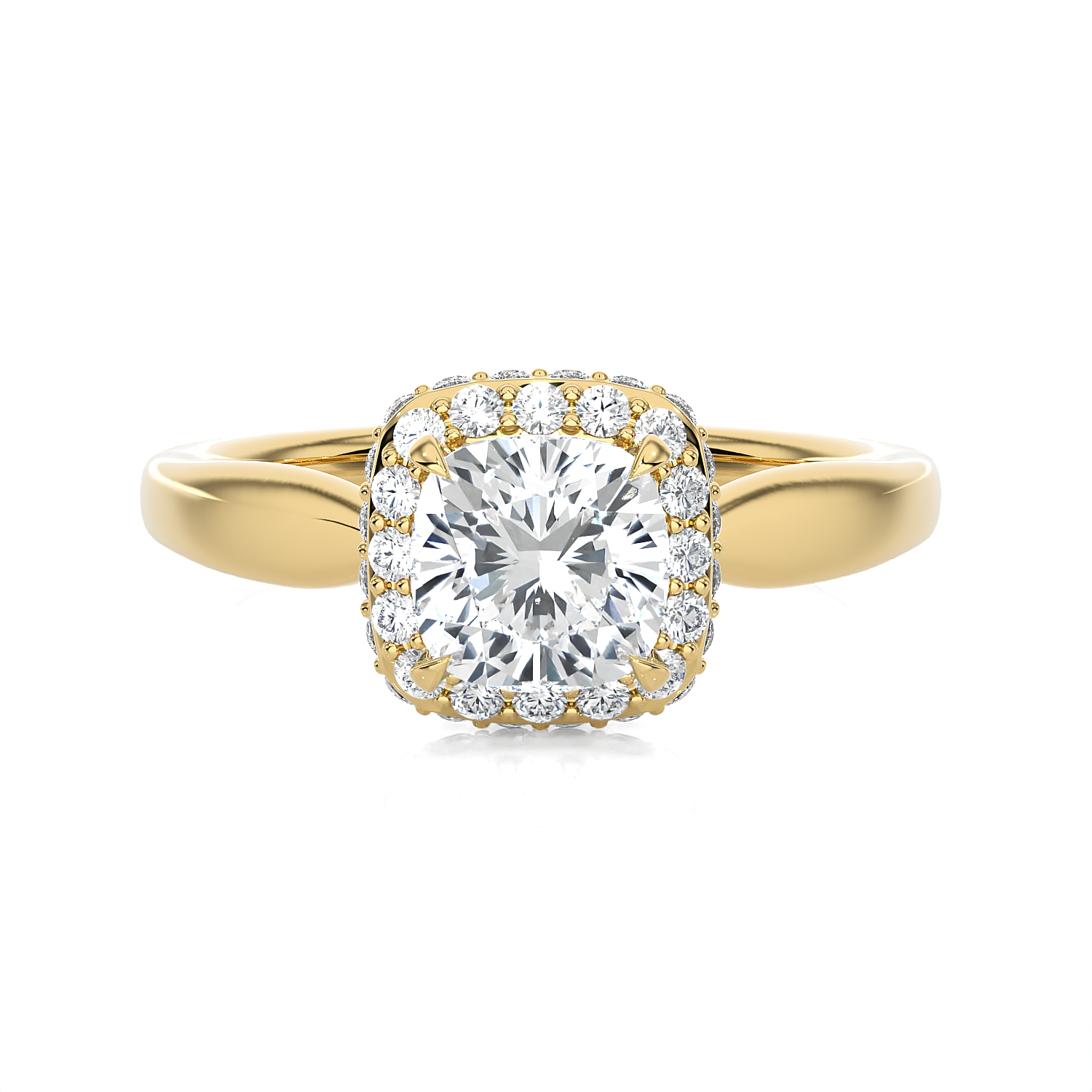 1 1/2 ctw Princess-Cut Lab Grown Diamond Halo Engagement Ring