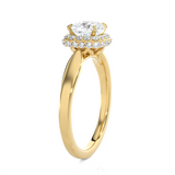 1 1/2 ctw Princess-Cut Lab Grown Diamond Halo Engagement Ring