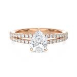 Pear-Shaped Lab Grown Diamond Side Stone Engagement Ring