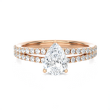 Pear-Shaped Lab Grown Diamond Side Stone Engagement Ring