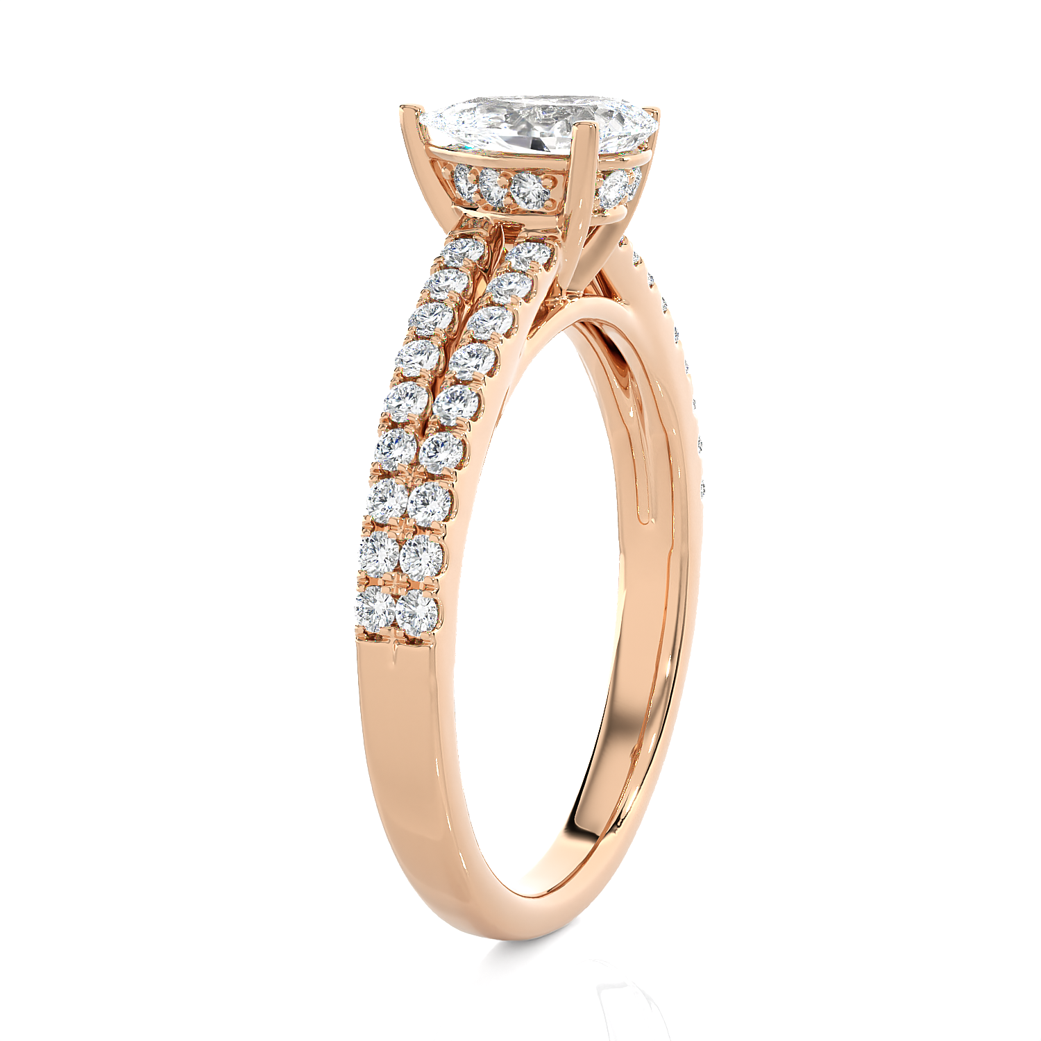 Pear-Shaped Lab Grown Diamond Side Stone Engagement Ring