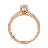 Pear-Shaped Lab Grown Diamond Side Stone Engagement Ring