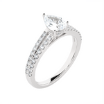 Pear-Shaped Lab Grown Diamond Side Stone Engagement Ring