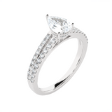 Pear-Shaped Lab Grown Diamond Side Stone Engagement Ring