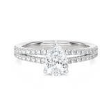 Pear-Shaped Lab Grown Diamond Side Stone Engagement Ring