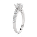 Pear-Shaped Lab Grown Diamond Side Stone Engagement Ring