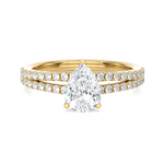 Pear-Shaped Lab Grown Diamond Side Stone Engagement Ring
