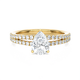 Pear-Shaped Lab Grown Diamond Side Stone Engagement Ring