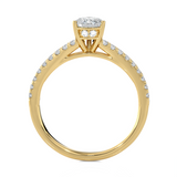 Pear-Shaped Lab Grown Diamond Side Stone Engagement Ring