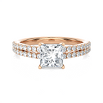 1 1/2 ctw Princess-Cut Lab Grown Diamond Side Stone Engagement Ring