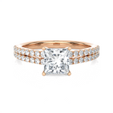 1 1/2 ctw Princess-Cut Lab Grown Diamond Side Stone Engagement Ring